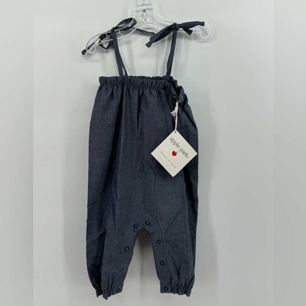 NWT Apple Park chambray pants jumper. 3/6 months